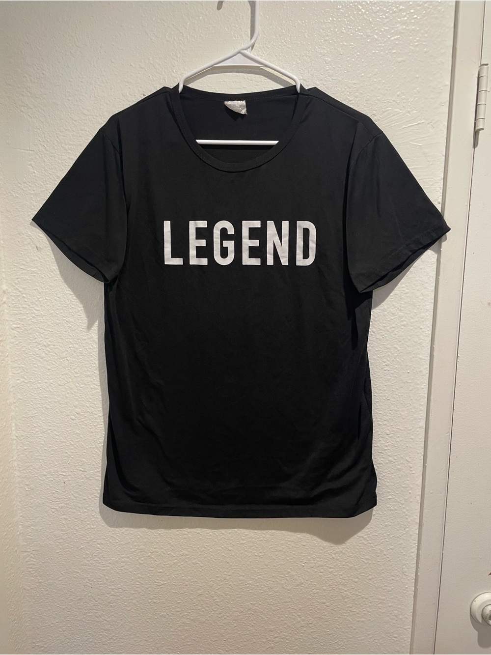 Legend Men's Graphic Tee Black Short Sleeve Word Saying T-Shirt M